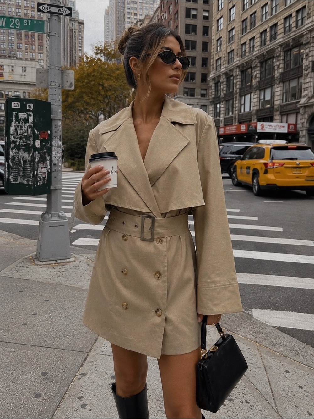 Fashion Nova It’s Official Belted Blazer Mini Dress 1X Khaki Trench Quiet Luxury
